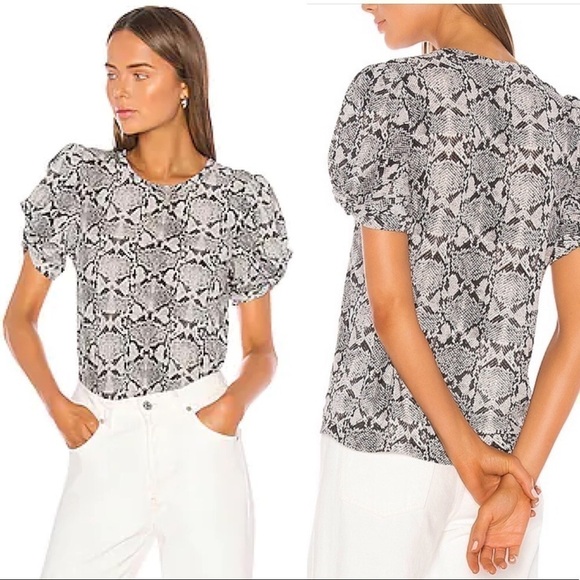 A.L.C. kati Snake Print Top in Nude S - Picture 2 of 8